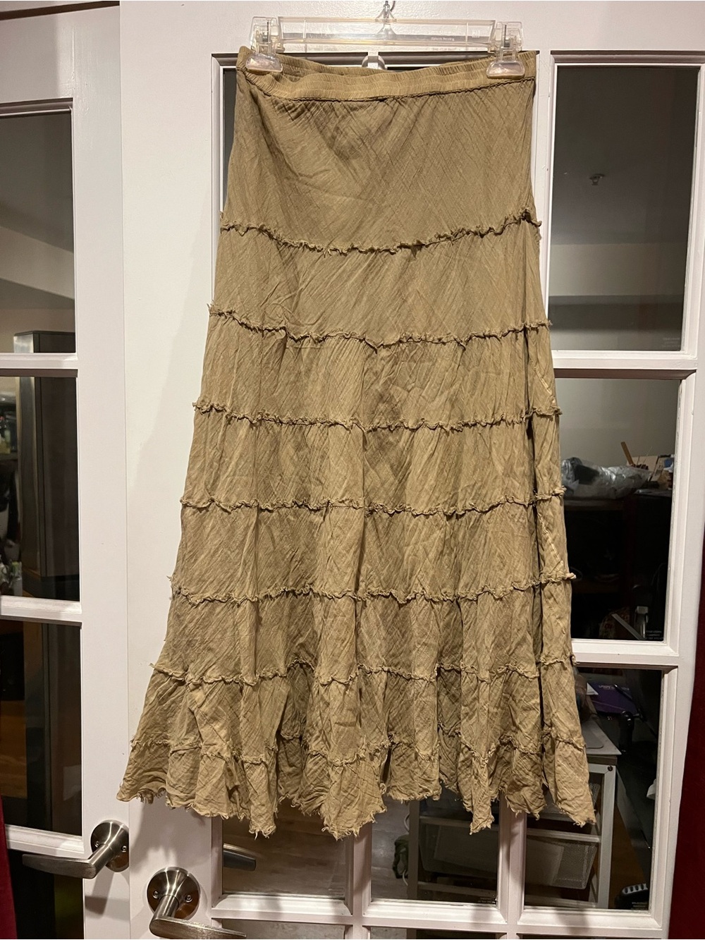 Metro Wear Taupe Tiered Maxi Skirt - Picture 3 of 5